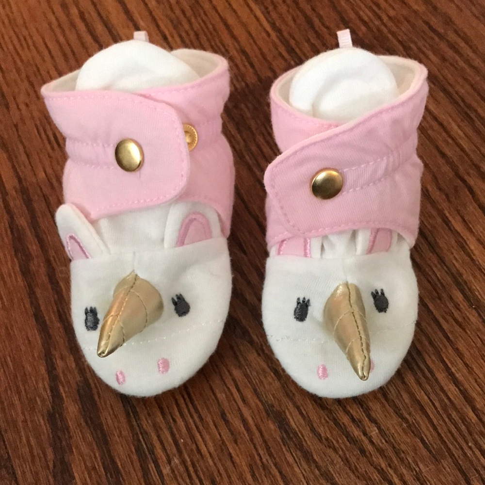 Unicorn baby booties